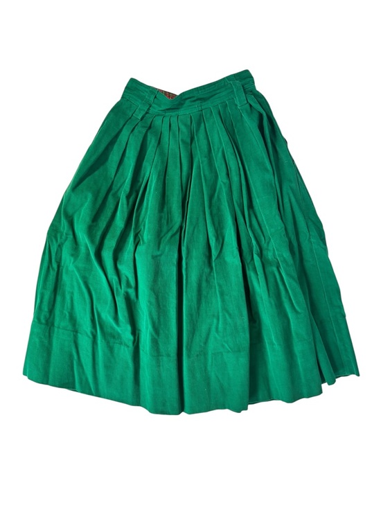 Green Midi Corduroy Skirt - Picture 4 of 9
